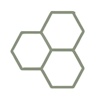 Hexagonal lattice structure on a white background