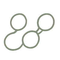 Three interlocking circles icon on a white background