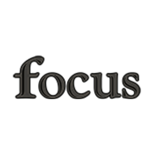 Crescent Nest sonic toothbrush featured in The word 'focus' in black text on a white background