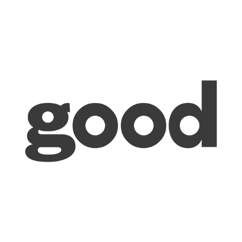 Crescent Nest sonic toothbrush featured in Black text 'good' on a white background