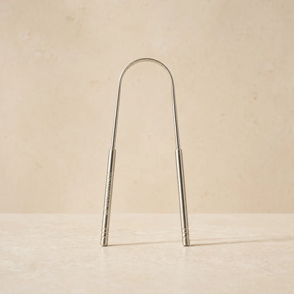 Crescent Nest reusable stainless steel tongue scraper